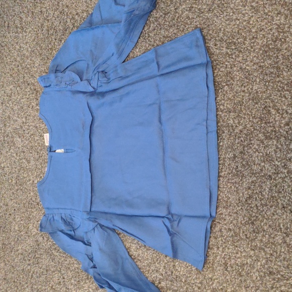 NWT Girls Ruffle Sleeve Peasant Blouse Size XL (13/14) Color Blue Icicle - Picture 5 of 6